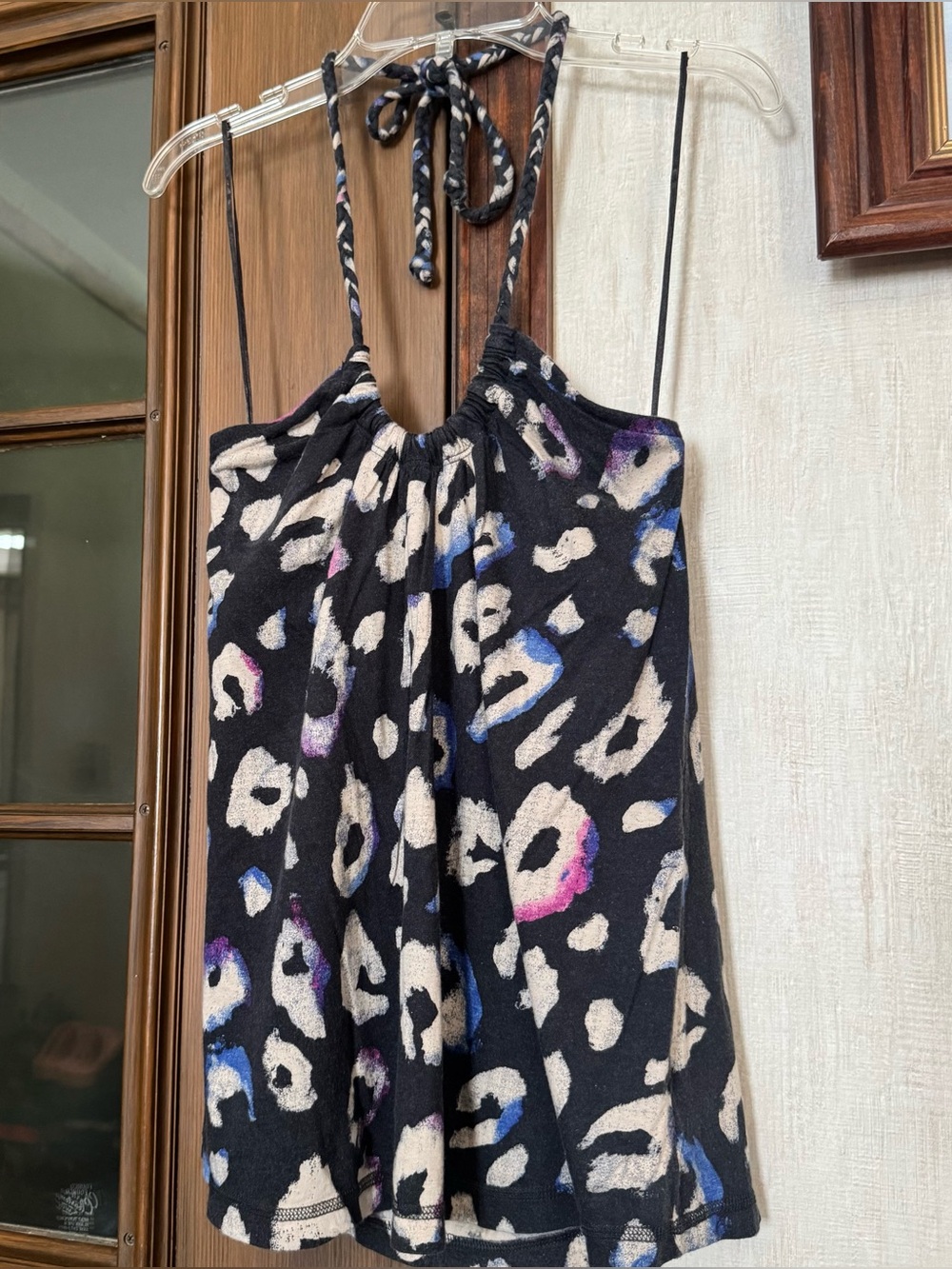 American Eagle Outfitters Leopard Print Y2K Halter Tank